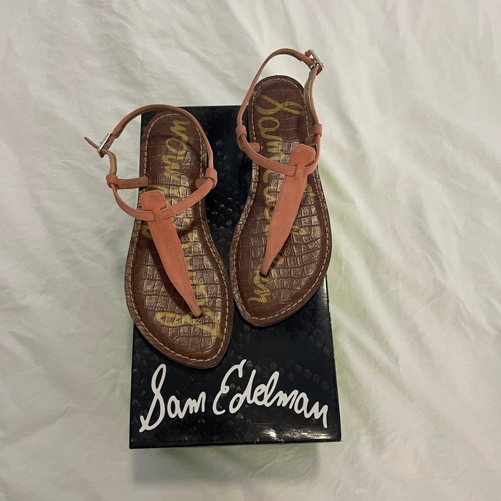 Sam Edelman Gigi Sandal Peach Suede | size: 5.5